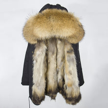 Load image into Gallery viewer, 2019 Real Fur Coat Winter Jacket Women Long Parka Waterproof Big Natural Raccoon Fur Collar Hood Thick Warm Real Fox Fur Liner