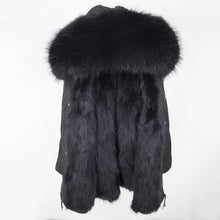 Load image into Gallery viewer, 2019 Real Fur Coat Winter Jacket Women Long Parka Waterproof Big Natural Raccoon Fur Collar Hood Thick Warm Real Fox Fur Liner