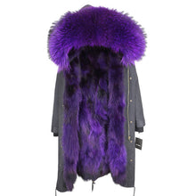 Load image into Gallery viewer, 2019 Real Fur Coat Winter Jacket Women Long Parka Waterproof Big Natural Raccoon Fur Collar Hood Thick Warm Real Fox Fur Liner