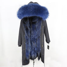 Load image into Gallery viewer, 2019 Real Fur Coat Winter Jacket Women Long Parka Waterproof Big Natural Raccoon Fur Collar Hood Thick Warm Real Fox Fur Liner