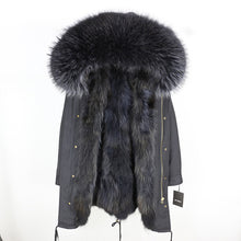 Load image into Gallery viewer, 2019 Real Fur Coat Winter Jacket Women Long Parka Waterproof Big Natural Raccoon Fur Collar Hood Thick Warm Real Fox Fur Liner