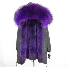 Load image into Gallery viewer, 2019 Real Fur Coat Winter Jacket Women Long Parka Waterproof Big Natural Raccoon Fur Collar Hood Thick Warm Real Fox Fur Liner