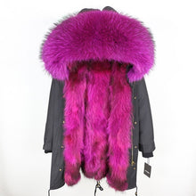 Load image into Gallery viewer, 2019 Real Fur Coat Winter Jacket Women Long Parka Waterproof Big Natural Raccoon Fur Collar Hood Thick Warm Real Fox Fur Liner