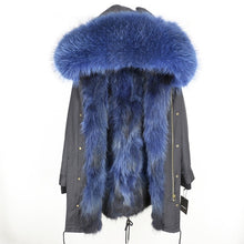 Load image into Gallery viewer, 2019 Real Fur Coat Winter Jacket Women Long Parka Waterproof Big Natural Raccoon Fur Collar Hood Thick Warm Real Fox Fur Liner