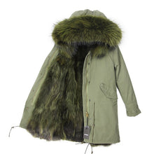 Load image into Gallery viewer, 2019 Real Fur Coat Winter Jacket Women Long Parka Waterproof Big Natural Raccoon Fur Collar Hood Thick Warm Real Fox Fur Liner