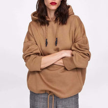 Load image into Gallery viewer, YOCALOR Women Harajuku Cotton Hoodies Solid Patchwork Pockets Regular Oversize Sweatshirt Plus Size Tops Hoodies