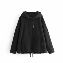 Load image into Gallery viewer, YOCALOR Women Harajuku Cotton Hoodies Solid Patchwork Pockets Regular Oversize Sweatshirt Plus Size Tops Hoodies