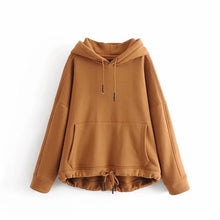 Load image into Gallery viewer, YOCALOR Women Harajuku Cotton Hoodies Solid Patchwork Pockets Regular Oversize Sweatshirt Plus Size Tops Hoodies