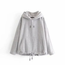 Load image into Gallery viewer, YOCALOR Women Harajuku Cotton Hoodies Solid Patchwork Pockets Regular Oversize Sweatshirt Plus Size Tops Hoodies