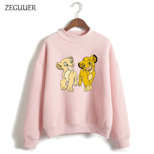 Load image into Gallery viewer, The Lion King HAKUNA MATATA Women Harajuku Sweatshirt Clothes Streetwear Hipster Women Hoodies Kawaii Print Hoodies Pink Hoodies