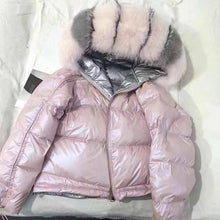 Load image into Gallery viewer, Real Fur Coat Natural Fox Fur Collar 2019 Winter Jacket Women Loose Short Down Coat White Duck Down Jacket Thick Warm Down Parka